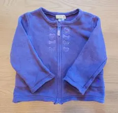 KP 紫色 刺繍 カーディガン 裏起毛