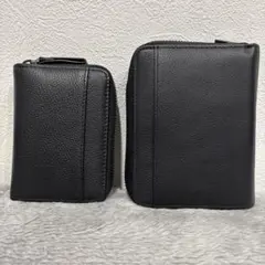 LASIEM レザー製 ブラック 二つ折り財布 カードケース セット