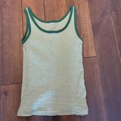 緑と白のストライプ タンクトップ フリーサイズ