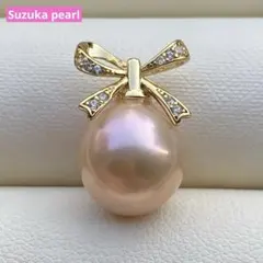 本真珠　淡水バロックパールネックレストップシャンパンオレンジPT873