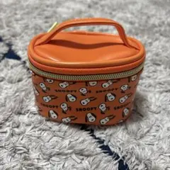 値下げスヌーピー ミニバニティ　オレンジ ポーチ
