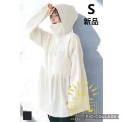 新品coca UVカットギャザーパーカー ラッシュガード　アイボリー S