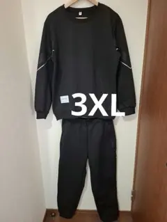 【3XL】裏起毛 スウェット セットアップ 上下セット 黒 大きいサイズ 暖か