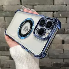 iPhone14plusケース クリアケース メッキ加工 耐衝撃 レンズ保護