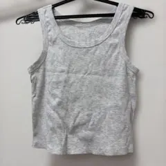 リブタンクトップ グレー