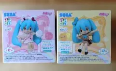 初音ミクふわぷちちょこのせミニフィギュア　　　　　テーマパーク&動物園２個セット
