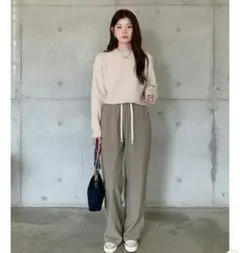 裏起毛 ストレッチ コーデュロイ　ワイドパンツ ゆったり 選べる丈 低身長 XL