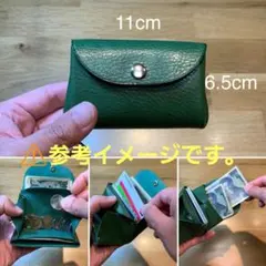 1623craft ハンドメイド 牛革 ミニ財布 ネイビー