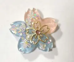 「1221」レジンヘアゴム　ポニーフック　ブローチ　マグネット　桜