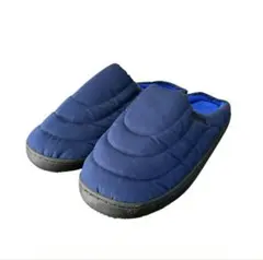 極暖✨AMOJI ダウン風スリッパ ネイビー Lサイズ ルームシューズ