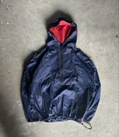 90s〜00s ナイロンジャケット　ネイビー　古着　y2k 差し色