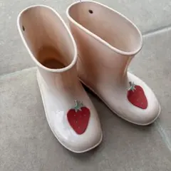 最終値下げ！プティマイン　いちごモチーフ 長靴 ライトピンク　17㎝