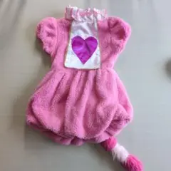 ピンクのハート柄着ぐるみ 120
