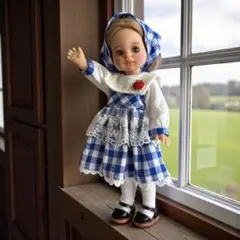 ✻花うさぎ✻青のギンガムチェックワンピースセット ミニパオラ