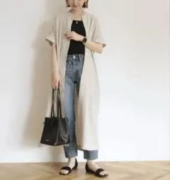 AMERICAN HOLIC リネンブレンド バンドカラー ワンピース