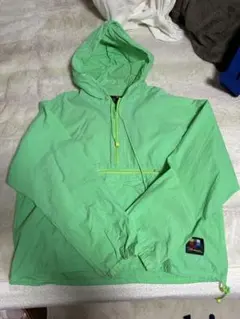 90sBreezin' アノラックナイロンジャケット フードライトグリーン黄緑