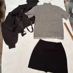 ZARA KNIT リボン付きニット＆スカート セットアップ