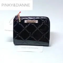 新品 ピンキーアンドダイアン 2つ折り財布 コンパクト財布 コモンエナメル 黒