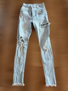 INGNI イング　デニム　ダメージ　S スキニーパンツ　ストレッチ