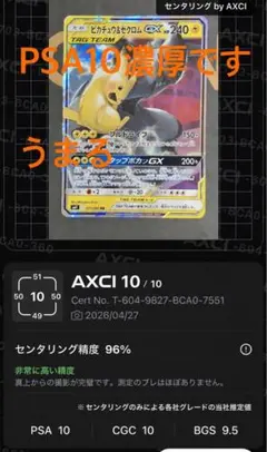 ピカチュウ＆ゼクロムGX RR SM9 タッグボルト 031/095 PSA10