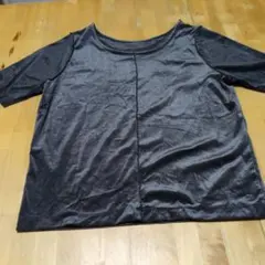 coca　ベロア調 半袖カットソー グレー M