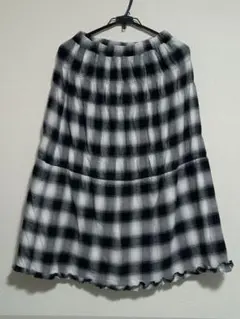 SM2 シャーリングティアードスカート　チェック柄