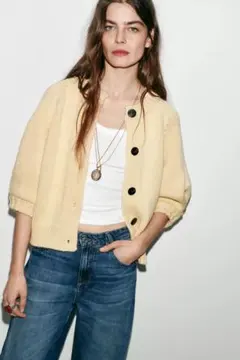 ZARA パフスリーブニットカーディガン 【未使用品】