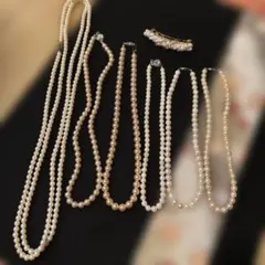 パール風ネックレス6本セット