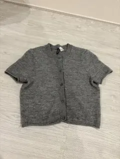 H&M 半袖 ニット カーディガン グレーのサムネイル