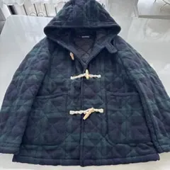 GLOBAL WORK チェック柄ダッフルコート キルティング