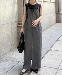 最終お値下げ　RANAN フロントジップ デニム ジャンスカ