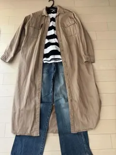 earth music &ecology ベージュ　 シャツワンピース　コート