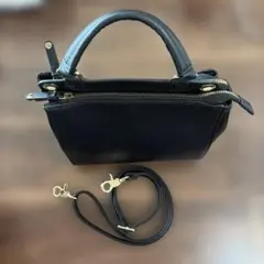 新品未使用品　黒のレザー2ウェイ　ハンドバッグショルダー　お受験