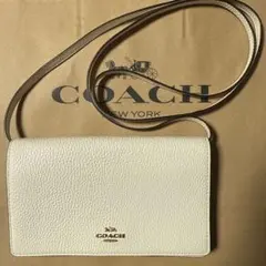 美品　COACH スマホショルダー　ウォレットミニショルダー　お財布ショルダー