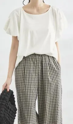 ロペピクニック ⭐︎パフスリーブシルケットトップス　白