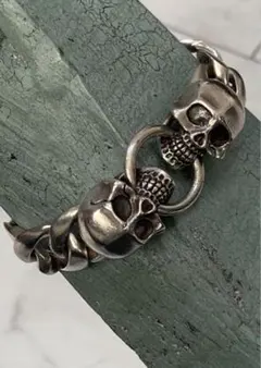 [e-1] Silver925 / 93g SKULL ループ 極太喜平ブレス