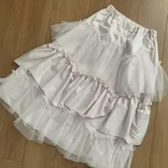 エブリン　ボリュームチュールロングスカート