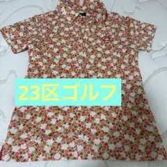 【美品】23 GOLF 花柄 半袖ポロシャツ サイズI