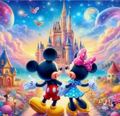 ダイヤモンドアート　キット　ディズニー　城　ミッキー　ミニー　ビーズアート