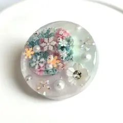 レジンヘアゴム　ドライフラワー　 丸　3cm