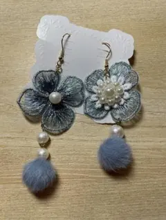 ハンドメイド花モチーフ ハンドメイドピアス