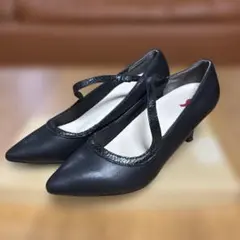 ABCマート ストラップ付き黒パンプス 23cm セレモニーのサムネイル