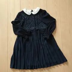 KUMIKYOKU ネイビー レース 襟付き ワンピース 120cm