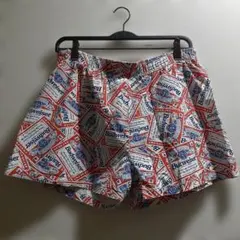 70s バドワイザー Budweiser ハーフパンツ 総柄 ショーツ 企業 70s Budweiserバドワイザー 総柄 カットオフ ショートパンツ