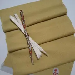 和装小物 落ちついた黄色がかっているベージュの重ね染めの帯揚げ帯締めセット