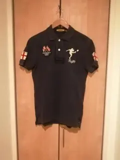 ラルフローレンラグビー　ネイビー ポロシャツ ENGLAND 11 刺繍　XS