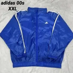 00s adidas ナイロントラックジャケット ブルー Y2K オーバーサイズ
