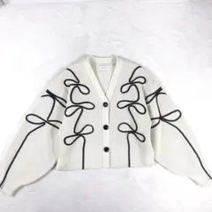 ADAM ET ROPE' FEMME ラインニットカーディガン フリーサイズ