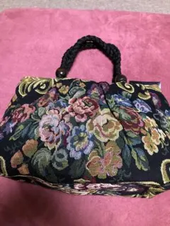 花柄ジャガード織りハンドバッグ新品未使用