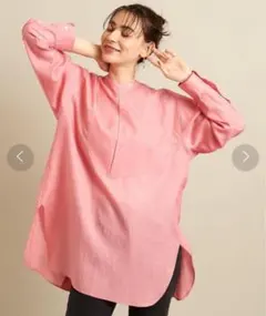 BEAUTY&YOUTH ツイルバックオープン ブラウス -ウォッシャブル-